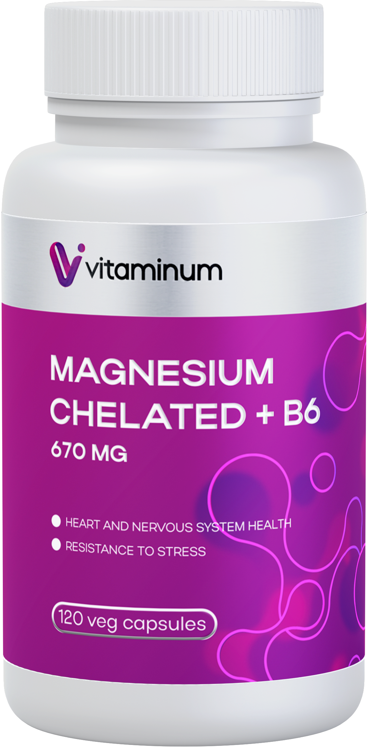  Vitaminum МАГНИЙ ХЕЛАТ + витамин В6 (670 MG) 120 капсул 800 мг  в Когалыме